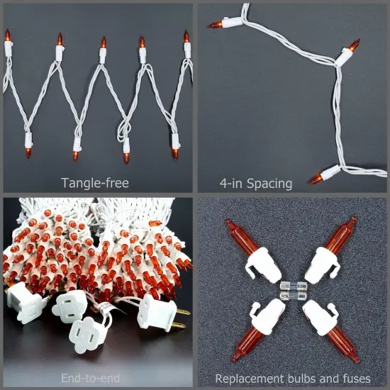 Pack of 2 Orange String Lights - 200 Count, 66FT {5}