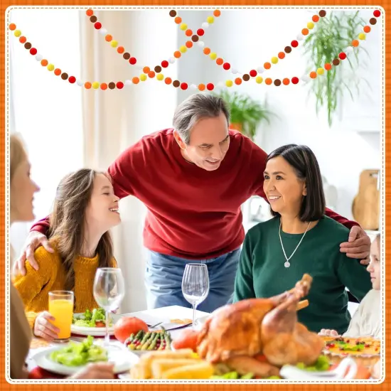 Fall Felt Ball Garlands Decorations {3}