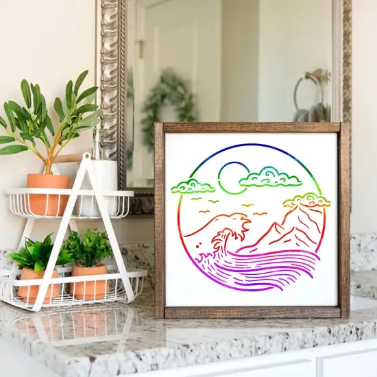 Boho Stencils for Painting Nature Mountain Moon Sun Drawing Stencil {5}