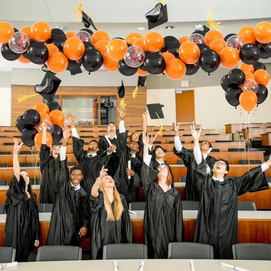 60pcs Black Orange Balloons, 12 inch Orange and Black Confetti Halloween {4}