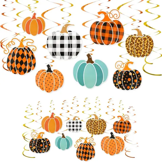 36Pcs Pumpkin Hanging Swirl Decoration Kit {1}