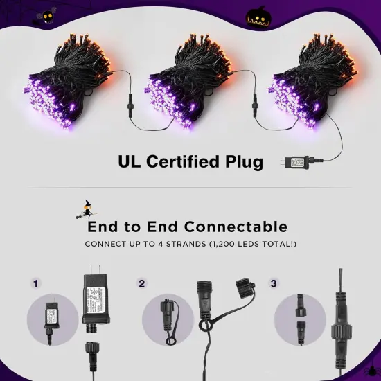 300 LED 108FT Halloween String Lights with 8 Modes {2}