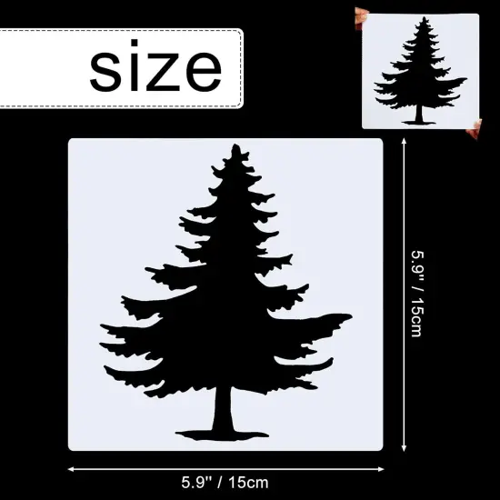 8 Pieces Pine Tree Stencils Art Painting Templates (6 x 6 Inch) {2}