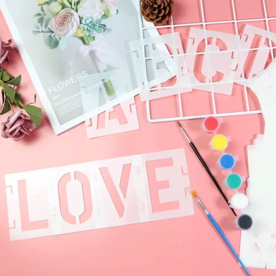 42 Pcs Reusable Letter and Number Stencils - 2 Inch {2}