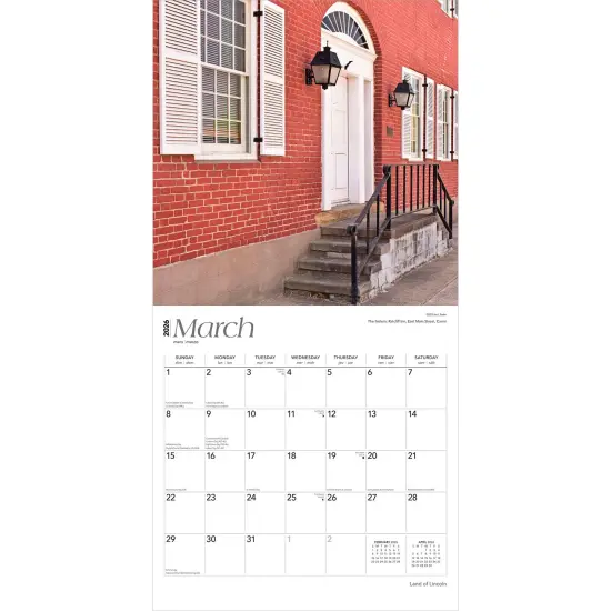 Land of Lincoln | Illinois Places | 2026 12 x 24 Inch (Hanging) Monthly Square Wall Calendar | Plastic-Free {3}