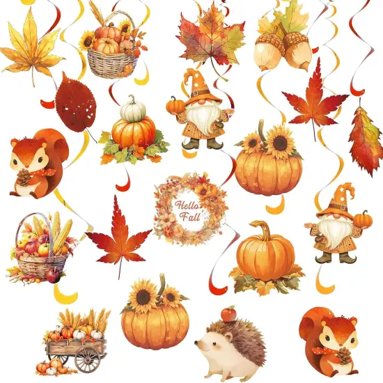 Fall Hanging Swirl Ceiling Decorations {1}