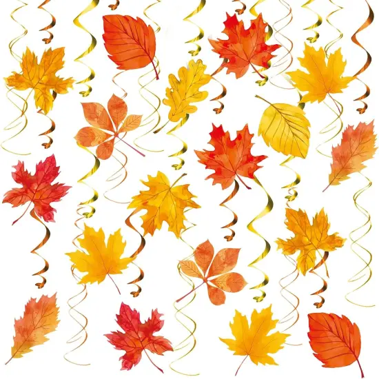 Fall Autumn Maple Leaf Hanging Foil Swirl {1}
