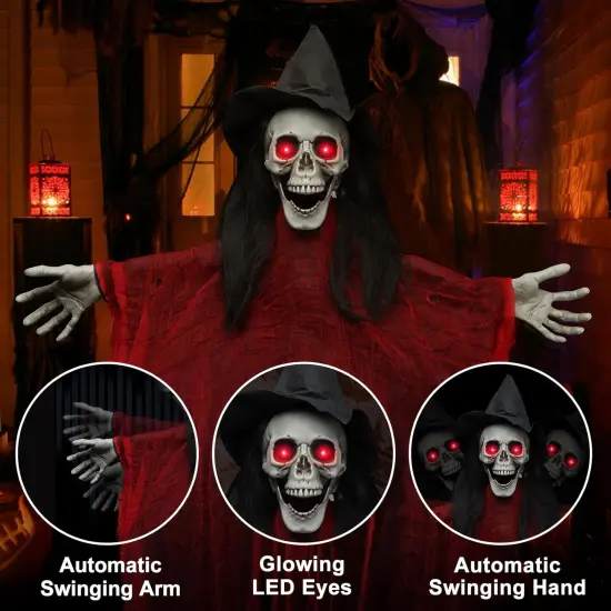 80" Sound & Touch Sensor Halloween Hanging Screaming Ghost Decorations {2}