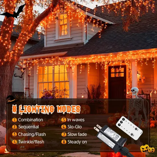 38.8 FT 400 LED Orange Halloween Lights Outdoor {3}