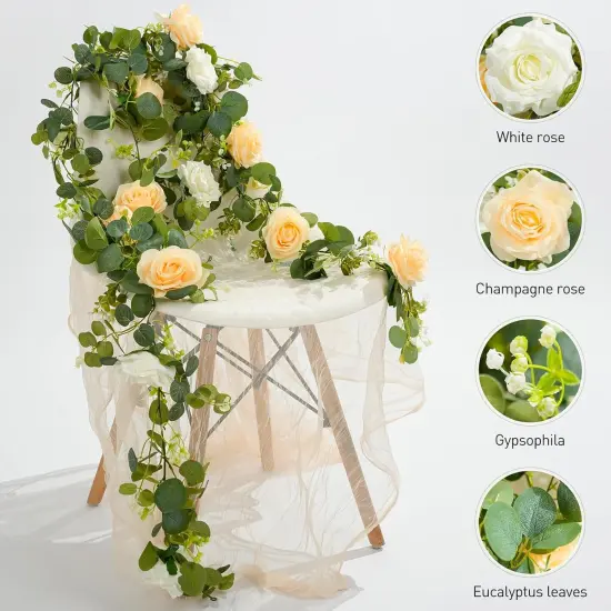 2Pack 13Ft Artificial Eucalyptus Flowers Garland {2}