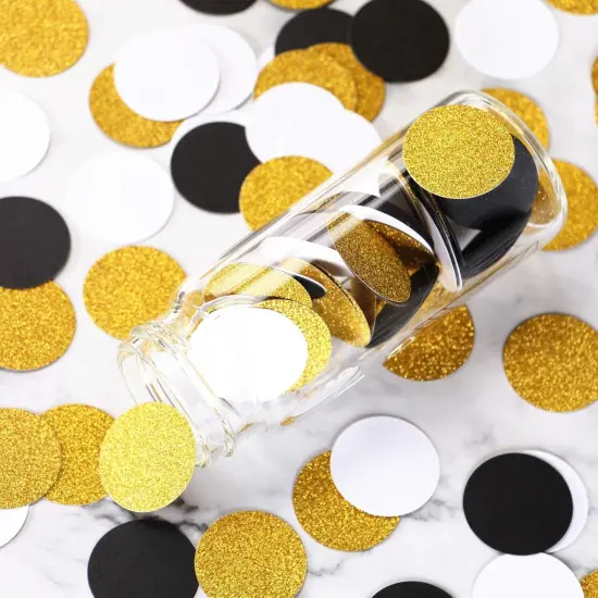 Black Gold White Party Table Confetti 300pcs Glitter Sprinkles {5}