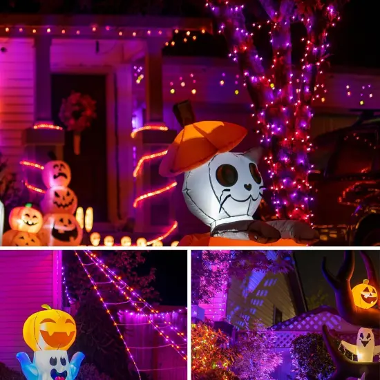 Halloween Purple and Orange String Lights - 21FT, 100 Count (Plug in) {4}