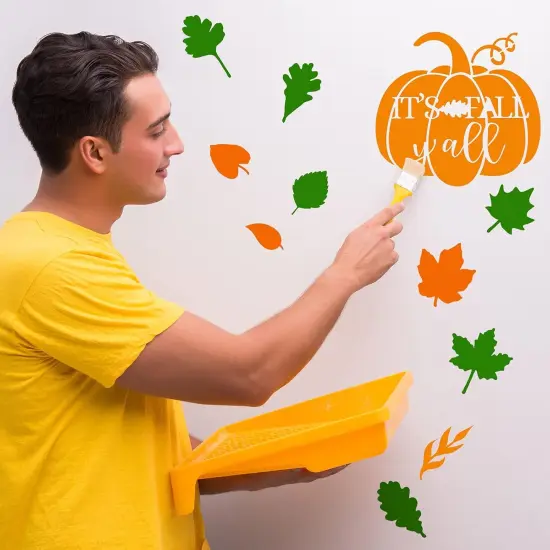 10 Pieces Fall Stencils Thanksgiving Painting Autumn Leaf Maple Leaf Pumpkin 2 Sizes {5}