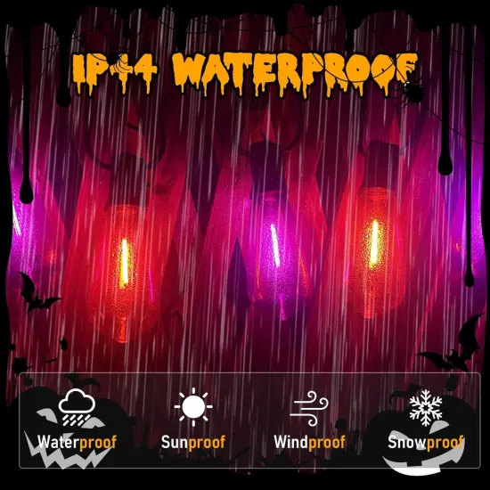 10Ft LED Outdoor Orange and Purple String Lights for Halloween {3}