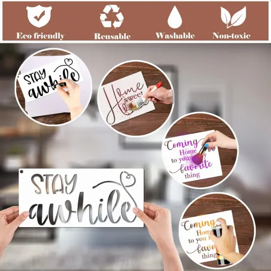 Word Stencils for Painting On Wood Sign Canvas Fabric, (20 Home) {6}