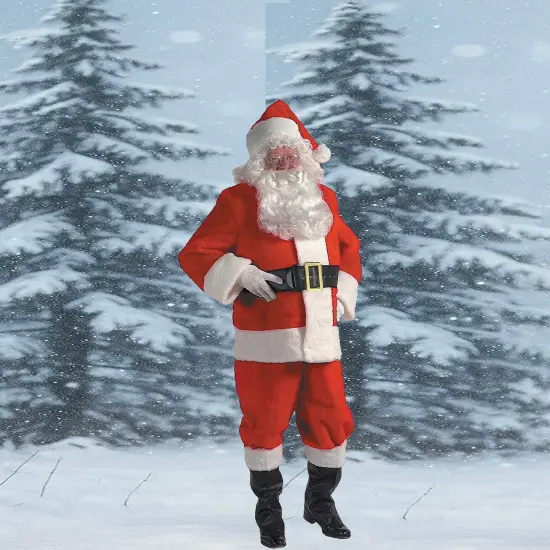 Rental Quality Santa Suit Large Plush Red Jacket Pants Hat Belt and Boot Tops {4}