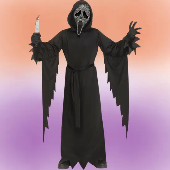 Kids Ghost Face Gun Powder Halloween Costume with Studded Mask {2}