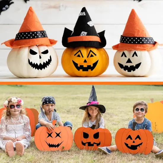 25 Pcs Halloween Pumpkins Face Stencils, Decorative Painting Stencils {3}