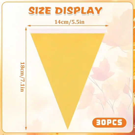 30Pcs Fall Pennant Banners - Yellow, Tangerine, and Orange (28Ft) {3}