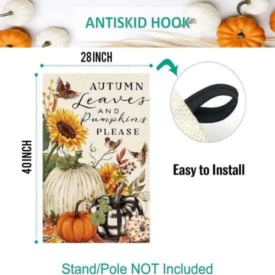 Fall Pumpkins House Flag - 28 x 40 Inch {4}
