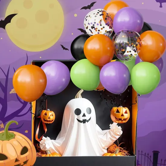 62PCS Halloween Party Balloons Decorations - Orange {6}