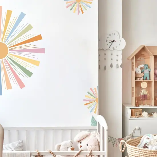 Half Sun Wall Decal Boho Sun Wall Stickers - Boho Sun {2}