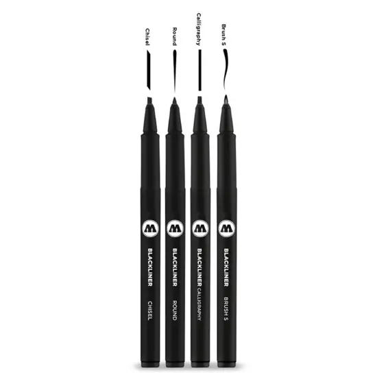 Blackliner 4 Piece Set 3 (Round, Chisel, Calligraphy, Brush S) {2}