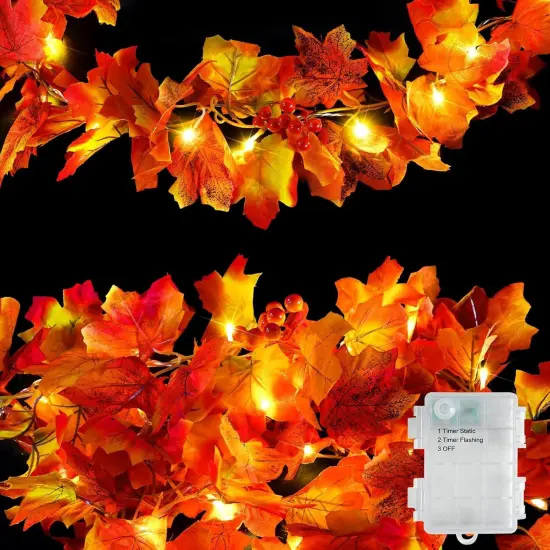 20 LED Fall Garland with Lights Battery Operated for Halloween {1}
