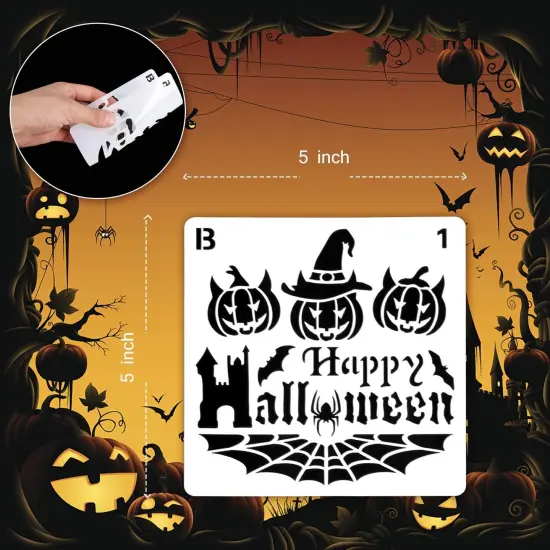 32 Pcs Halloween Painting Stencils - Reusable {3}