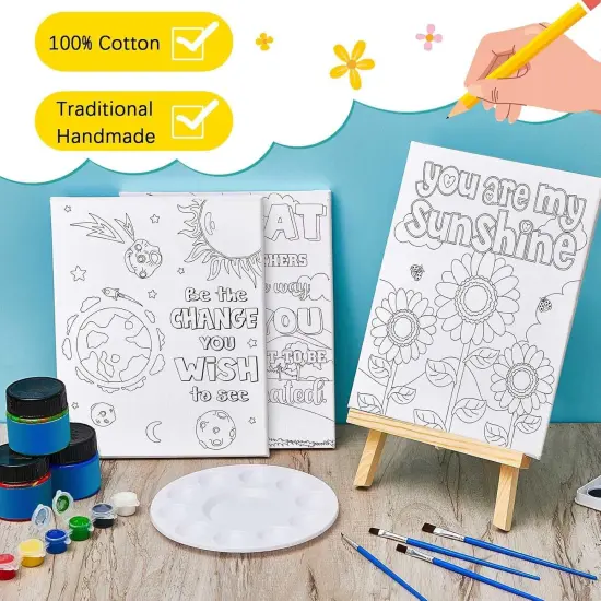 12 Pcs Pre Drawn Canvas for Painting - Motivational {3}