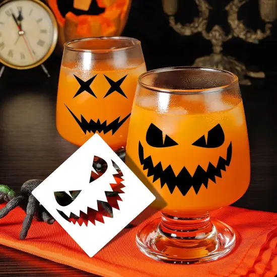 25 Pcs Halloween Pumpkins Face Stencils, Decorative Painting Stencils {5}