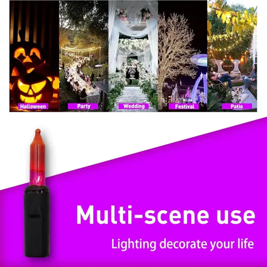 23 Feet Halloween Purple Orange Lights String {3}