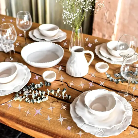 100PCS Star Confetti Sliver Star Foil Sequin Table Confetti {2}