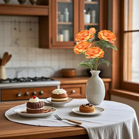 Orange Peonies Artificial Flowers {5}