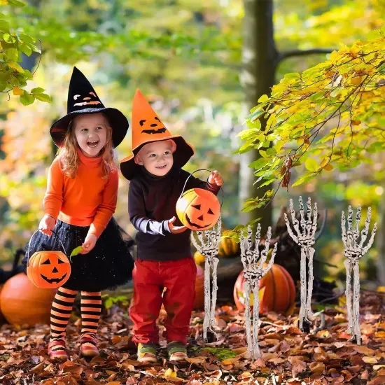 Halloween Decorations Outdoor, Solar 4 Pack Light Up Skeleton Arm Decorations {4}