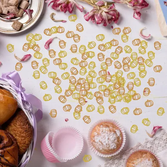 120 PCS Pumpkin Glitter Little Pumpkin Table Confetti {5}