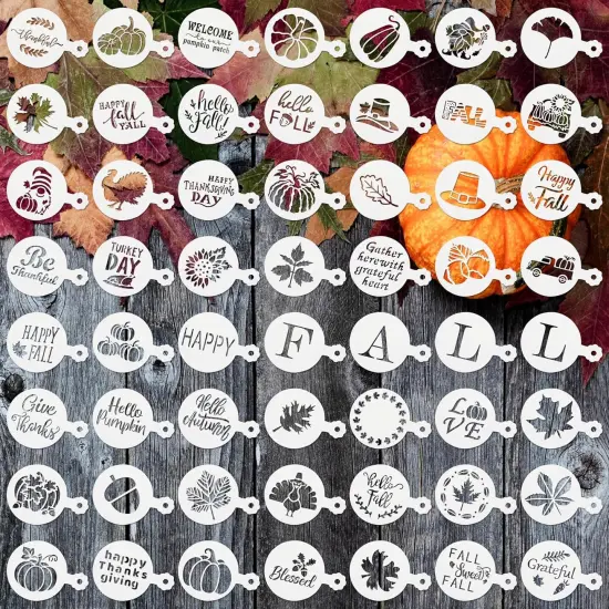 56 Pcs Thanksgiving Cookie Stencils for Royal Icing Cookie Decorating Kit {1}