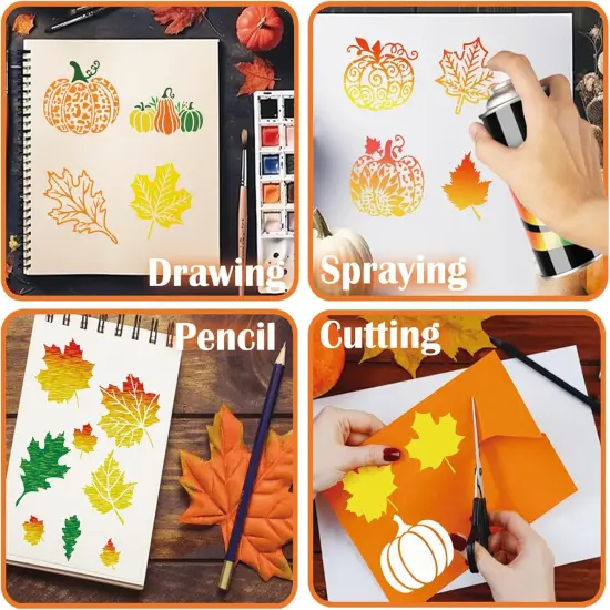(60pcs, 3in) - Fall Stencils: Autumn & Thanksgiving Designs for Wood Crafts {5}