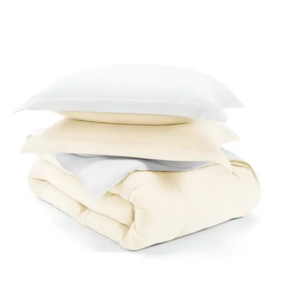 Microfiber Reversible Comforter Set with Baffle-Box Design {1}