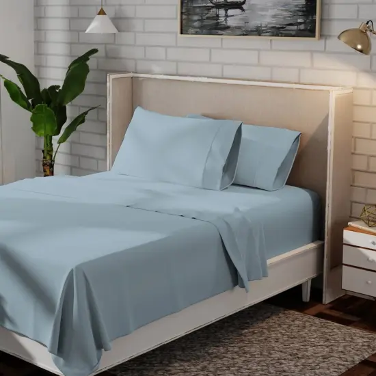 Cotton Percale Brushed Sheet Set with True Grip Fit {3}