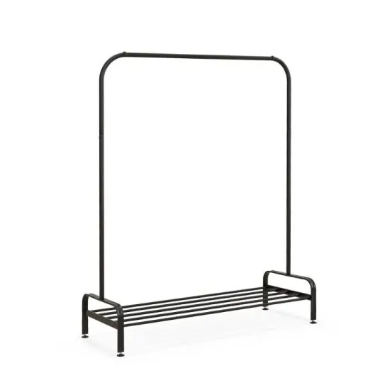 Heavy Duty Metal Garment Rack Clothes Hanging Rod with Bottom Storage Shelf {3}