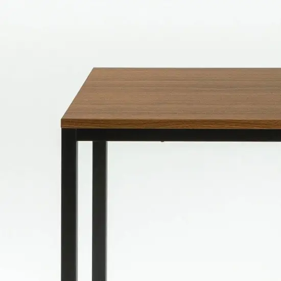 Modern Wood Top Desk with Heavy Duty Steel Frame Perfect for Home Office and Study Use Black {2}