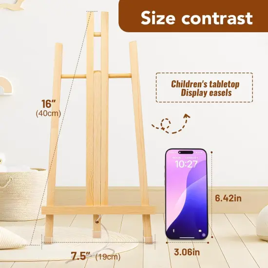 15In Wood Easels, Easel Stand for Painting Canvases（16PCS） {2}