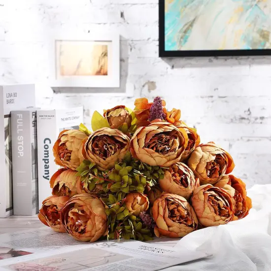 Artificial Silk Peony Vintage Flower Bouquet for Party Home Table Centerpieces {5}