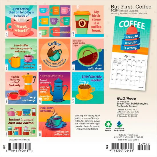 But First Coffee | 2026 7 x 14 Inch (Hanging) Monthly Mini Wall Calendar {2}