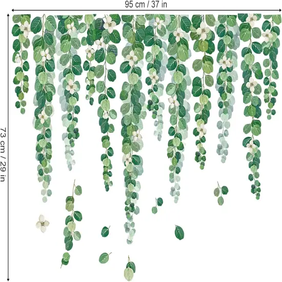 Green Hanging Vine Window Clings Decals {4}