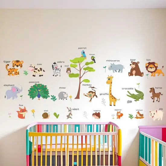 Large Animals Learning Educational Wall Stickers Kids {3}