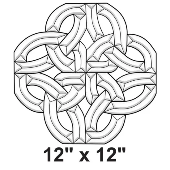 12" x 12" Exquisite Clear Glass Celtic Knot Bevel Cluster EC824 {2}