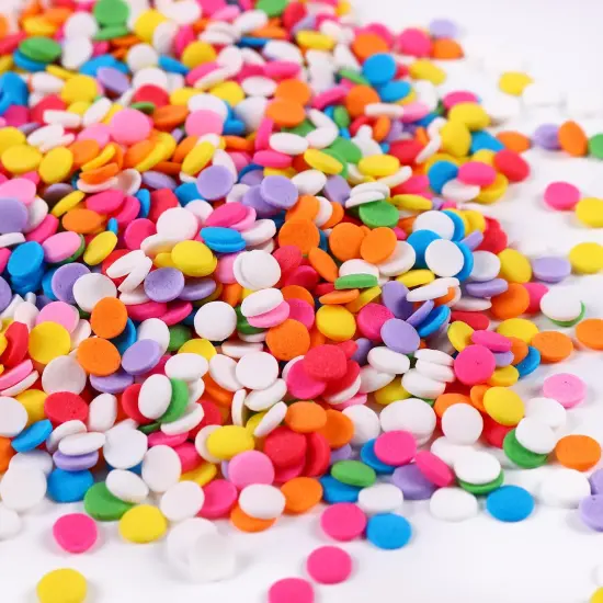 Edible Confetti Sprinkles for Cake Decorating - Round Rainbow {6}