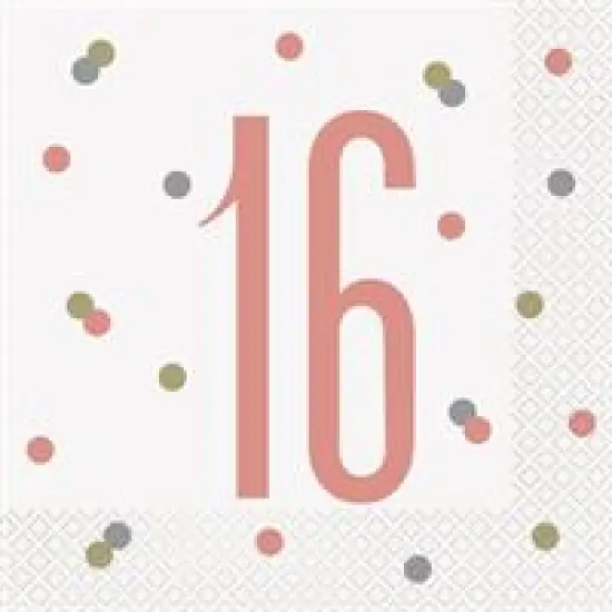 16 Glitz Rose Gold Luncheon Napkins 16ct {1}